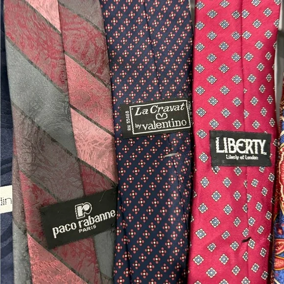 13 LUXURY DESIGNER TIES , MEN -silk neckties - Valentino, Paco Rabanne, Balmain - Picture 5 of 10
